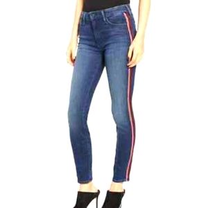 MOTHER high waist looker here kitty glitter stripe